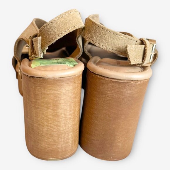 NWT Anthropologie Studded Wood-Bottom Platform Sandals in Cedar Sz 39 - Picture 4 of 8